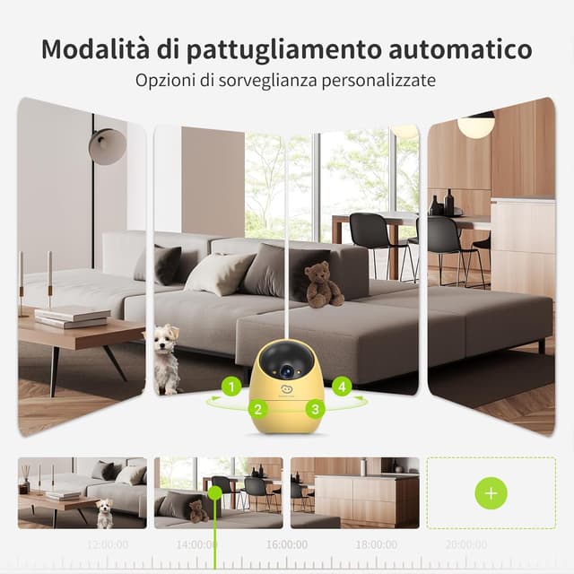 Thumbnail 6 de Beans View 2K 3MP Telecamera di sicurezza per interni con 360° e WiFi 2,4 GHz (giallo)