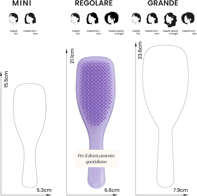 Detalle de Tangle Teezer Ultimate Detangler per Ricci 3C‑4C 🎀