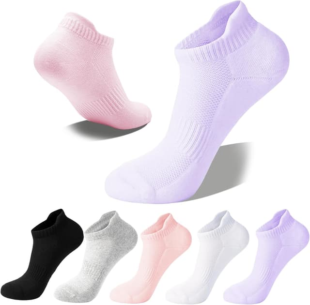 Thumbnail 6 de Wamicu Chaussettes basses femme (lot de 5) respirantes en coton, anti-transpiration pour running, travail et loisirs