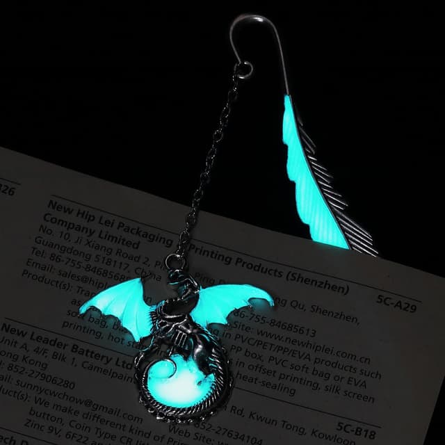 Thumbnail 2 de Weenwill Dragon Bookmark Metal Bookmark with Dragon Pendant