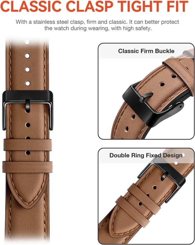 Detalle de SUNFWR Leather Straps for Apple Watch, Genuine Leather 38
