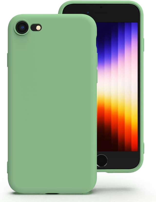 Detalle de Zuvirelx Silikon-Handyhülle für iPhone SE (2./3. Gen) 2020/2022 & iPhone 8/7 – minzgrün, dünn & stoßfest