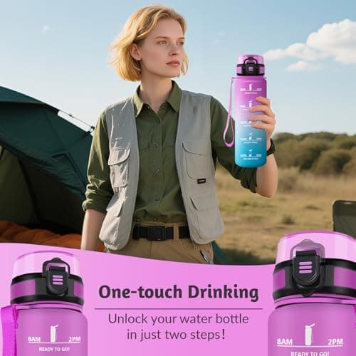 Detalle 2 de HoneyHolly Botella agua 1 L con marcador de tiempo 🚰