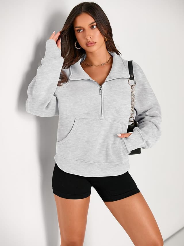Detalle 2 de AUTOMET Half‑Zip Fleece Crop Hoodie for Women