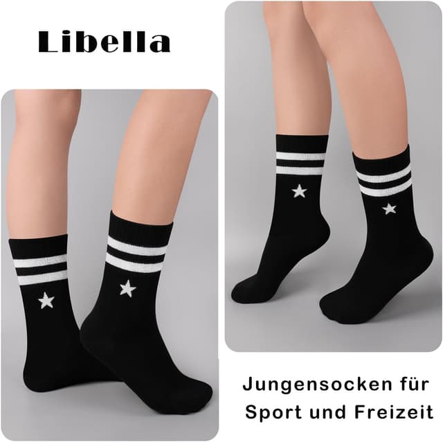 Detalle de Libella, confezione da 12 paia di calzini sportivi per bambini in misto cotone e poliammide