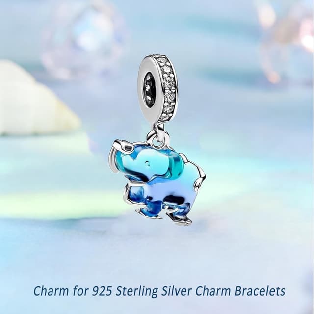 Detalle de Elefant Charm Anhänger aus 925 Silber mit 5A