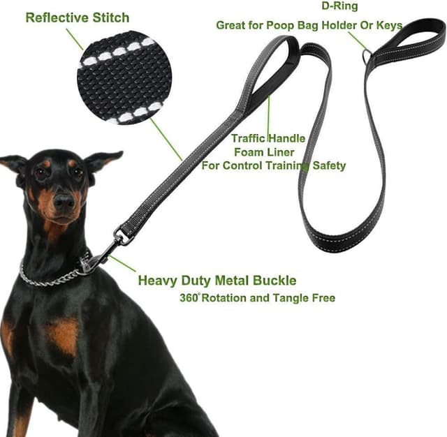 Detalle 2 de Reflective Dog Lead 1.5 m โ Padded Handle ๐