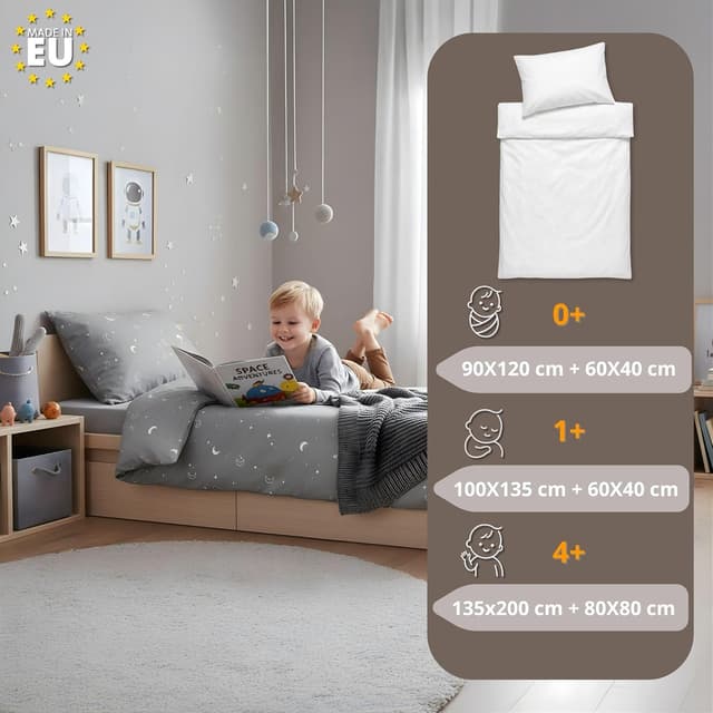 Detalle de Totsy Baby Trapunta in cotone 100x135 con cuscino 40x60 Oeko-Tex Galassia