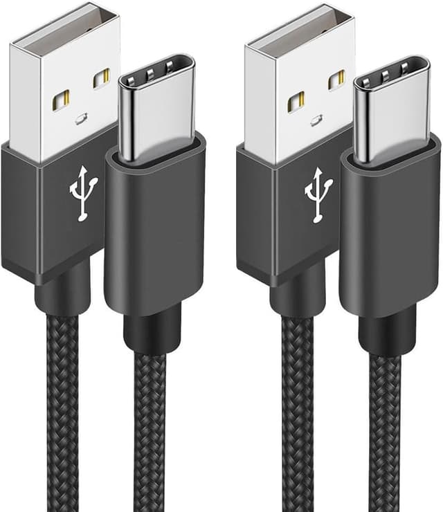 Detalle de Aioneus Lot de 2 câbles USB‑C 2 m + 1 m (charge rapide 3A, nylon tressé, synchro données)