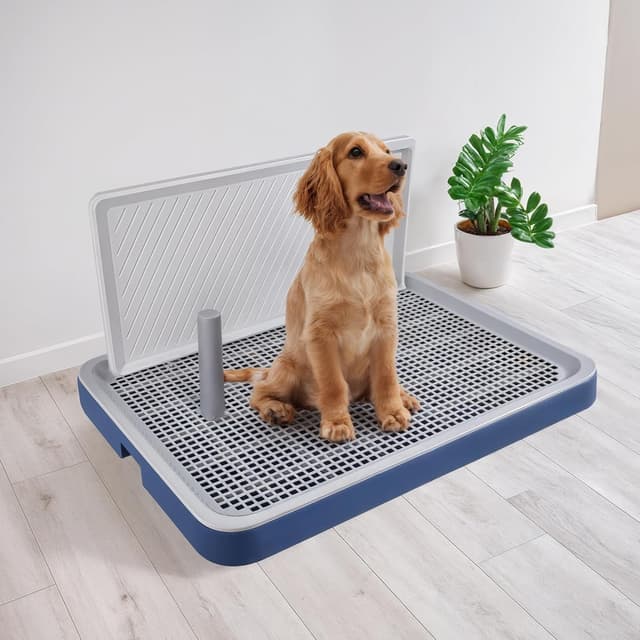 Detalle de Pawise Dog Potty Training Toilet with Wall Column & Removable Post (Mesh Pad Tray)