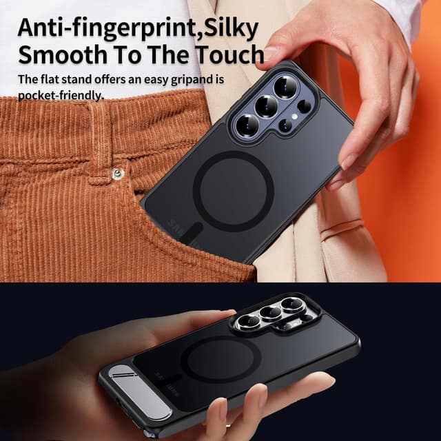 Detalle de Hualele Magnetic for Samsung Galaxy S26 Ultra Case with Built-in Metal Kickstand (MagSafe) — Shockproof Slim Cover