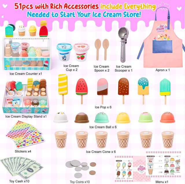 Thumbnail 1 de WIKITOT Ice Cream Toys 51 Pieces