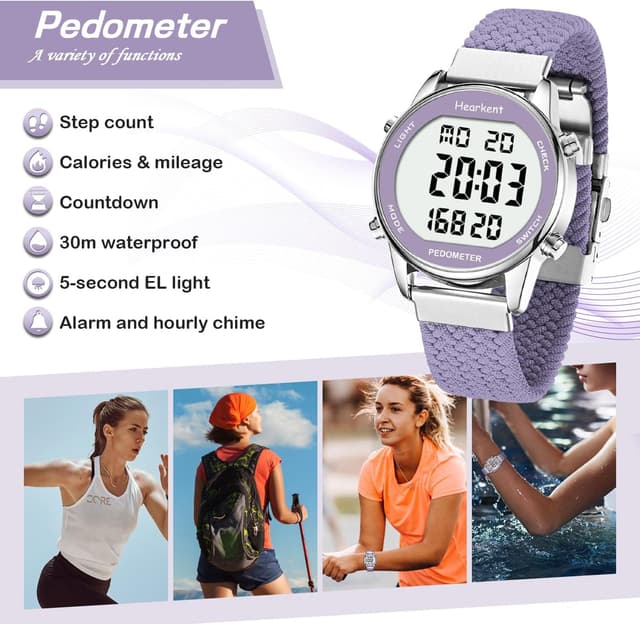 Detalle de Hearkent Pedometer Watch for Women 30M