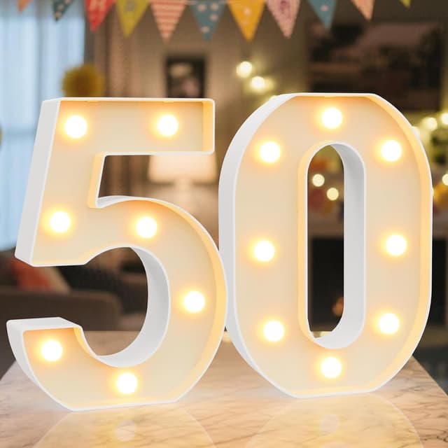 Detalle de LED Zahlenlampe 50 mit warm/kaltweiß