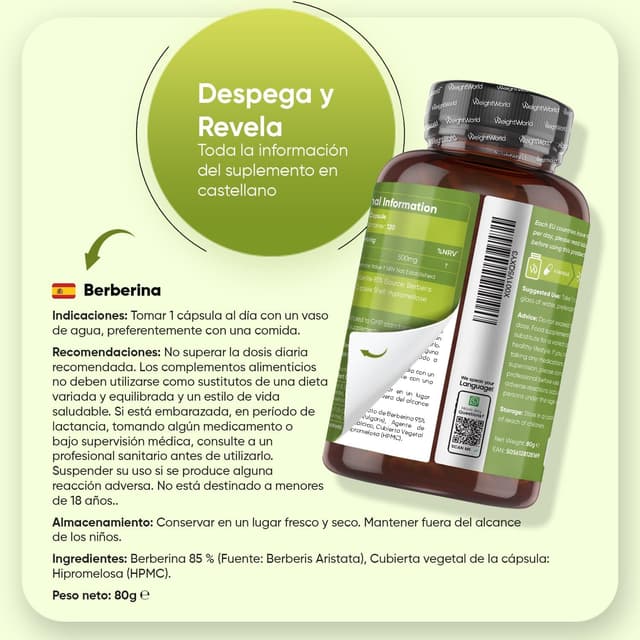 Thumbnail 4 de Berberina 500mg - Suplemento Keto Vegano 🌱 120 Cápsulas