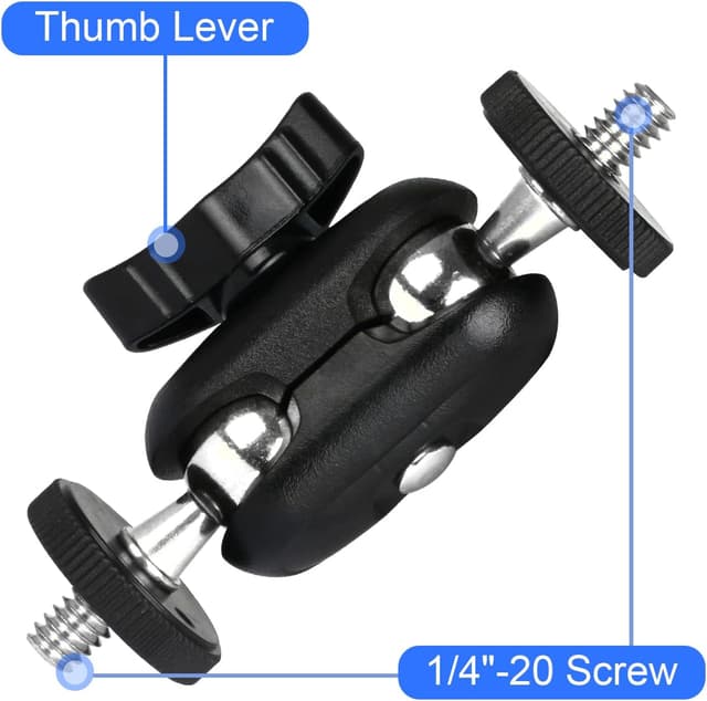 Detalle 2 de Doppelter Kugelkopfadapter 2er Pack für 1/4 Zoll