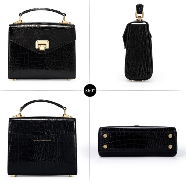 Detalle de VICTORIA HYDE Borsa a tracolla vintage vegana in vera pelle con doppio scomparto e tracolla regolabile