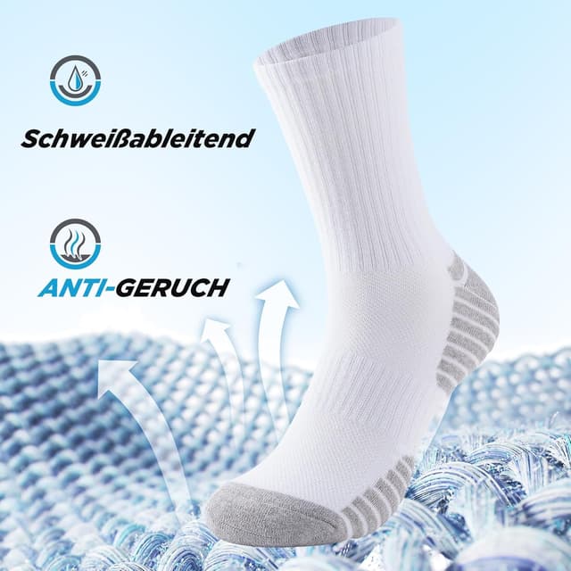 Detalle de TANSTC Sneaker Socken aus Baumwolle (6 Paar) – atmungsaktiv, weich und rutschfest für 35–50