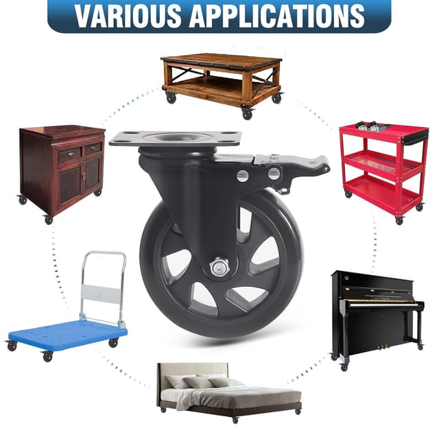 Detalle de RRIUTO 125mm heavy duty swivel castors 800kg