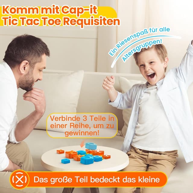 Detalle de Anoawens Wiederaufladbare Tic-Tac-Toe Spielbox (5-in-1) – Handheld Puzzle-Konsole für unterwegs, ab 3 Jahren, gelb