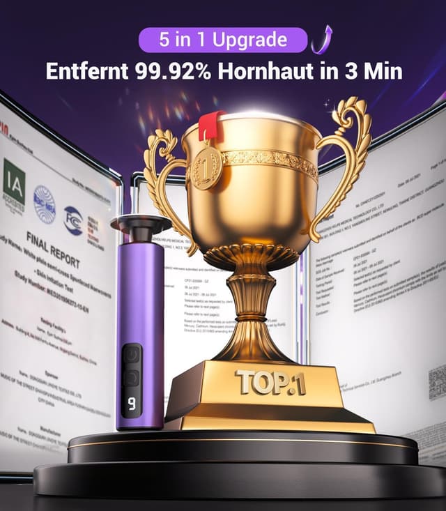 Detalle de Elektrischer Hornhautentferner mit 9 Geschwindigkeiten (Type-C, violett) – für glatte Fersen & weniger rissige Haut