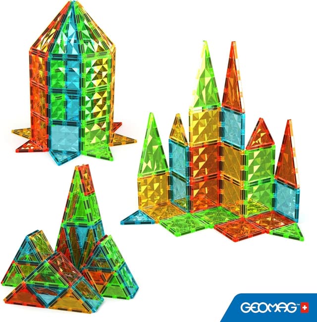 Detalle 2 de Geomag Magnetic Tiles Gems 60 : 60 cartes magnétiques pour construire et stimuler la créativité