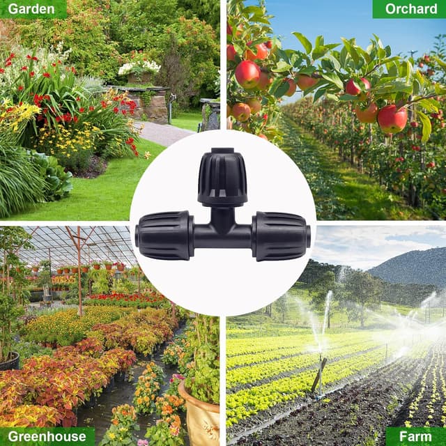 Detalle de Hydrogarden 10 pezzi connettori a T spinati da 16 mm per irrigazione a goccia