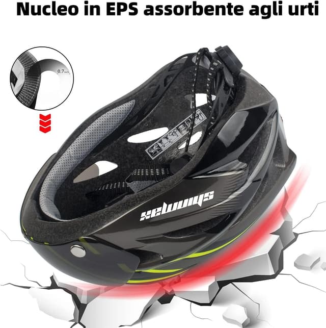 Detalle 1 de Shinmax Casco bici LED 56-62 cm regolabile