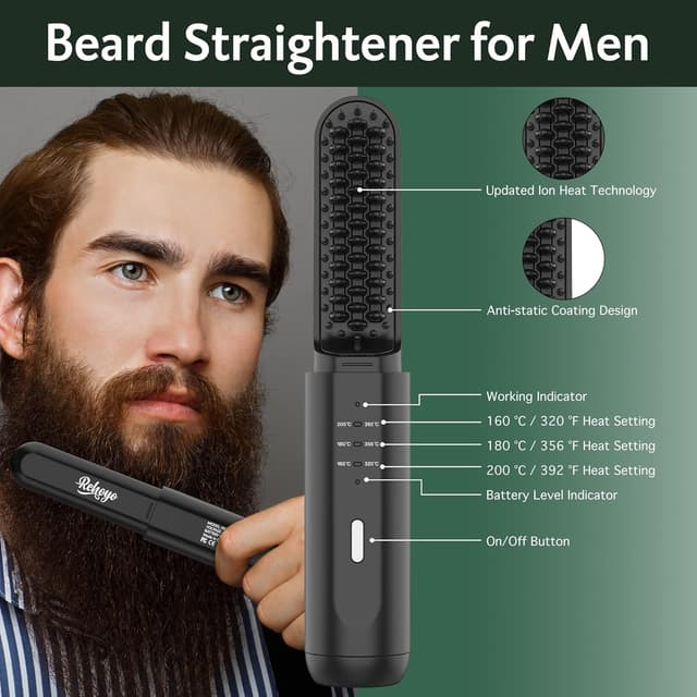 Thumbnail 3 de REHOYO Cordless Beard Straightener 3-temp