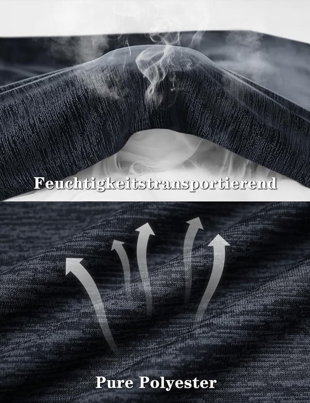 Thumbnail 6 de KEFITEVD Melange Sportshirt Damen Kurzarm mit Reflexstreifen – atmungsaktives Stretch Funktionsshirt