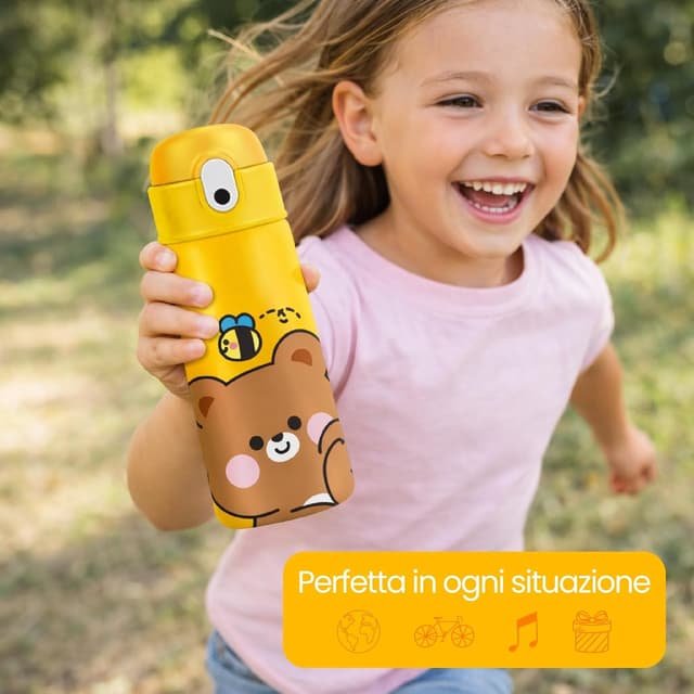 Thumbnail 6 de Cartomania borraccia termica per bambini chill & refill 460 ml arancione con cannuccia