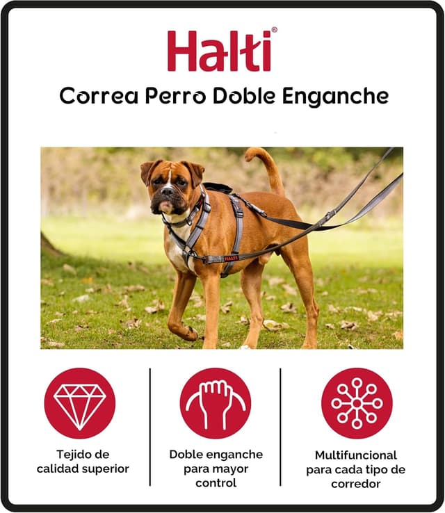 Imagen de HALTI Correa doble enganche L, neopreno reflectante 🐕 en OfertitasTOP