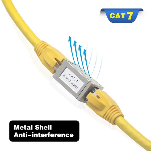 Detalle 2 de VCELINK RJ45 Kupplung Cat7 (vergoldet) als LAN-Verlängerung für 10 Gbit/s – 6x geschirmt