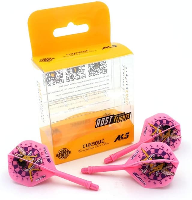 Detalle 2 de CUESOUL : ensemble de 3 fléchettes avec arbre intégré et volants (forme Standard) — Total 69 mm