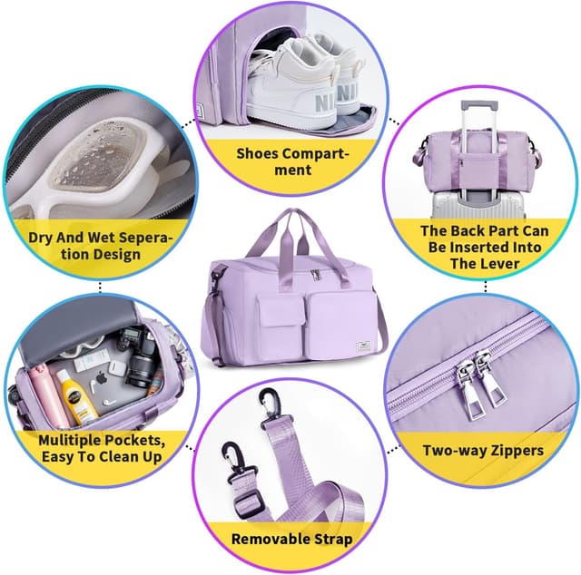 Detalle 2 de FIORETTO Women's Gym Duffle Bag 37L