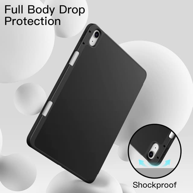 Detalle 2 de JETech Hülle für iPad Air 11 Zoll mit Stifthalter (weiches TPU, Auto Wachen/Schlafen) – Schwarz