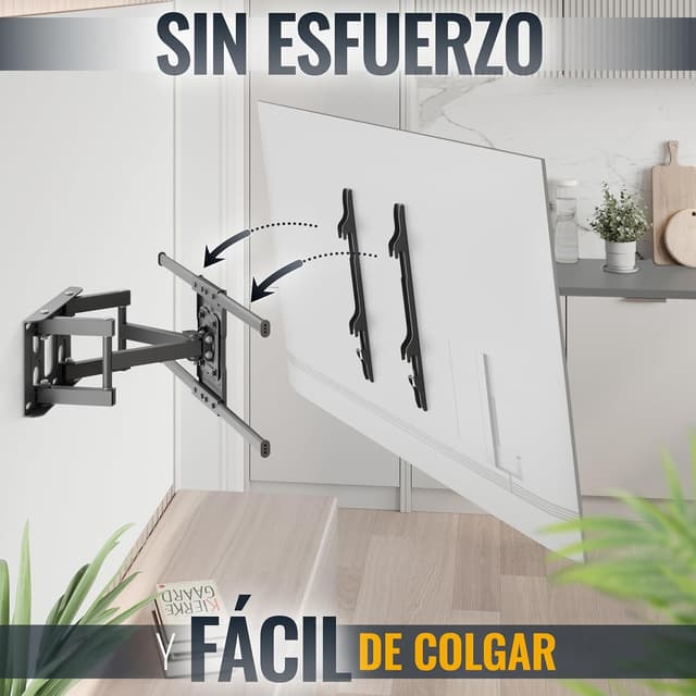 Detalle 2 de RICOO Soporte TV Pared Giratorio e Inclinable 40-65"