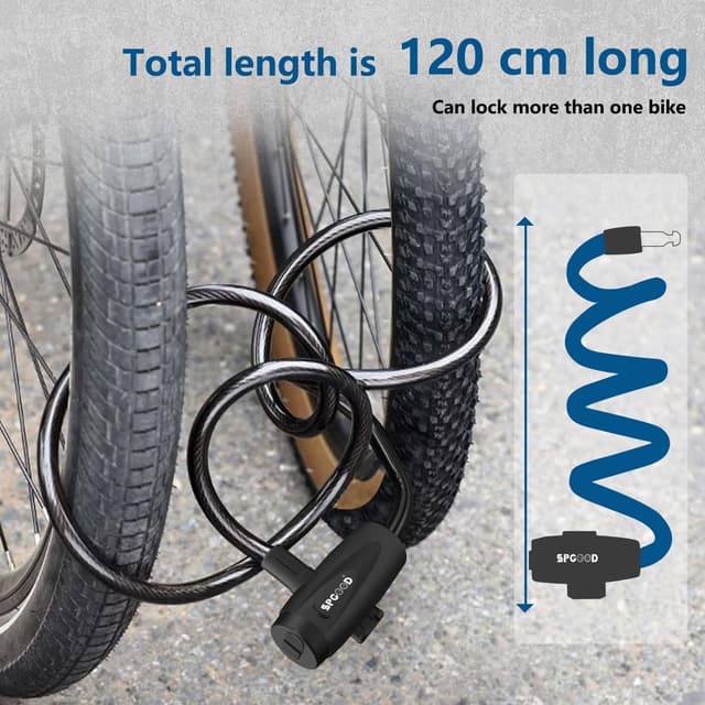 Detalle 2 de Bike lock 12mm steel cable, 1200mm