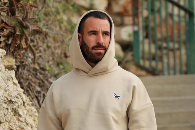 Detalle de Surf Monkey Hoodie oversize con cappuccio in cotone biologico 350 GSM