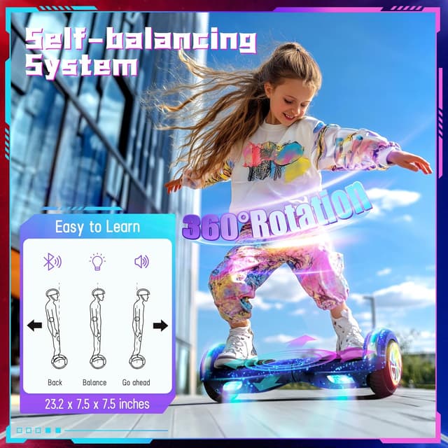 Detalle 2 de Hoverboard auto-équilibré 6,5 pouces Bluetooth