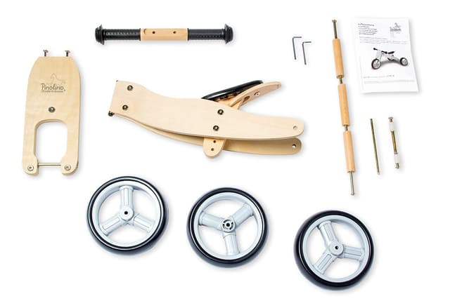 Detalle de Pinolino Mini-Laufdreirad Charlie aus Holz – 4-fach umbauen, Sattel 6-fach höhenverstellbar (ab 1,5 Jahren)