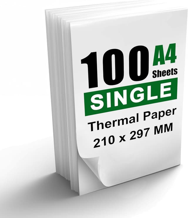 Detalle de 100 Fogli Carta Termica A4 210×297 mm per Stampante Termica Portatile (compatibile MT800/M08F) – per scuola e lavoro