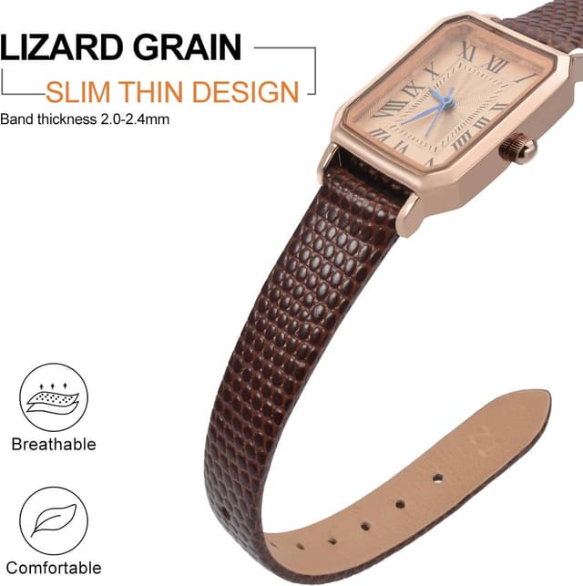 Thumbnail 2 de ANNEFIT Uhrenband Leder Eidechsenprägung 10–20 mm