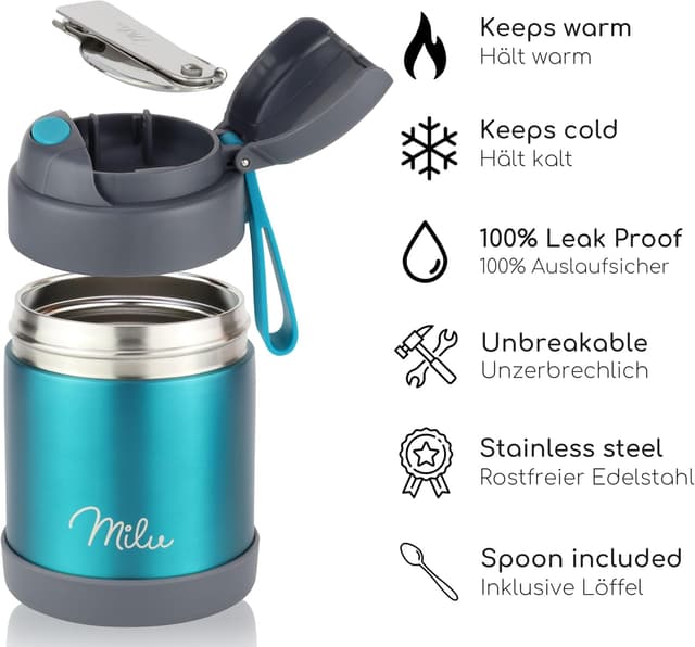Detalle de Milu Thermobehälter 300 ml für Kinder 🥣