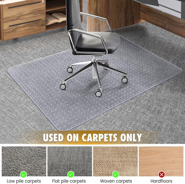 Thumbnail 6 de BesWin Office Chair Mat for Carpet (91 x 122 cm) – Transparent heavy-duty non-slip protector