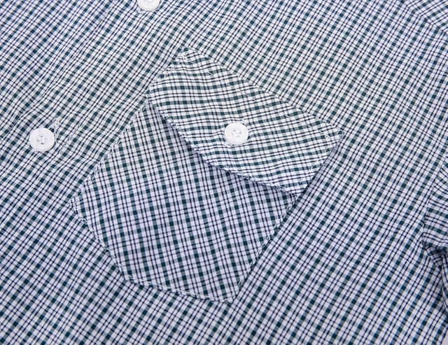 Detalle 2 de Bienzoe Boys Checked Shirt for Son – kids short sleeve school button-up