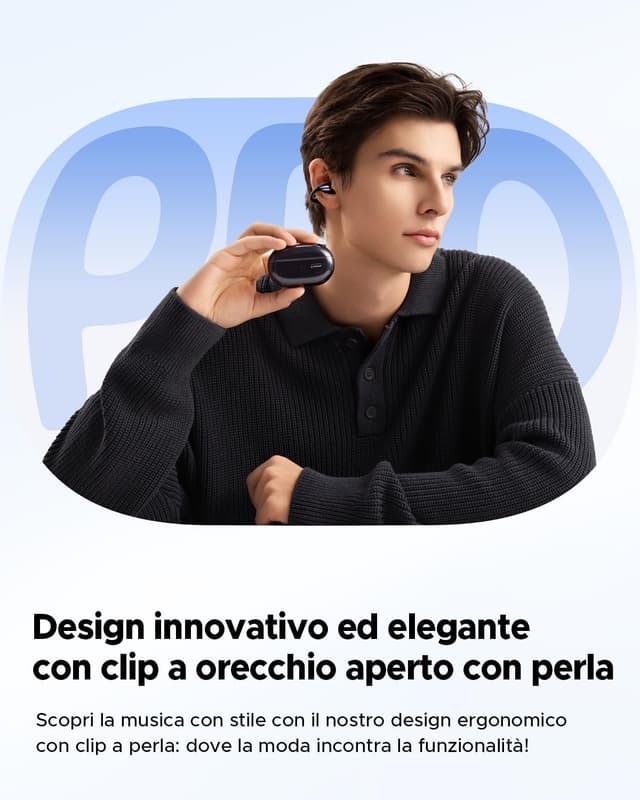 Thumbnail 1 de SoundPEATS Pearlclip Pro cuffie wireless 24h