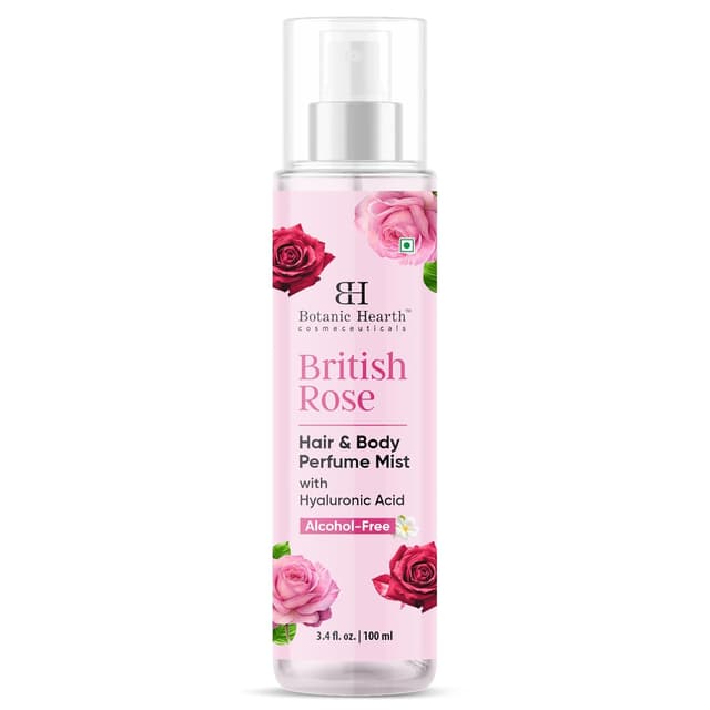 Detalle 2 de Botanic Hearth British Rose Hair Perfume & Body Mist (Alcohol-Free) — long-lasting rose scent for hair and skin, 3.4 fl oz