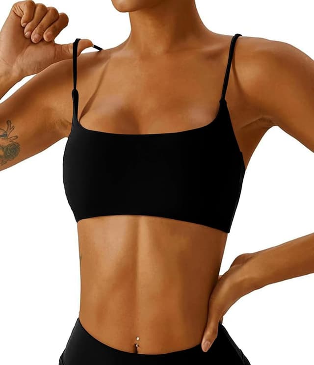 Detalle 2 de Comper Women’s Thin-Strap Wirefree Sports Bra with Removable Pads (U-Shape Racerback)