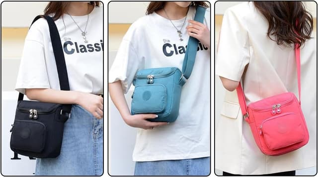 Detalle 2 de FAVORTALK women’s waterproof crossbody bag (21 x 19 x 10 cm) – lightweight multi-pocket phone bag